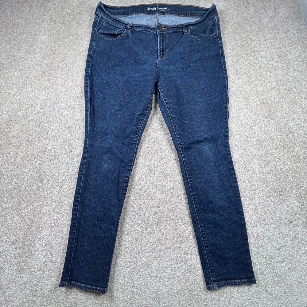 Old Navy Original Mid-Rise Jeans Womens 16 Short Dark Wash Blue Denim 1188